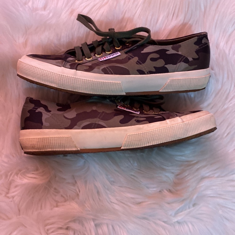 Superga Camouflage Sneakers with Green Laces size 7 - Picture 7 of 8